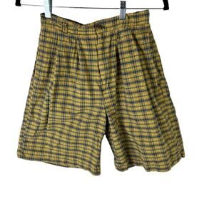 Palmetto’s Plaid High Waisted Pleated Cotton Shorts Vintage Yellow (VTG sz 9)